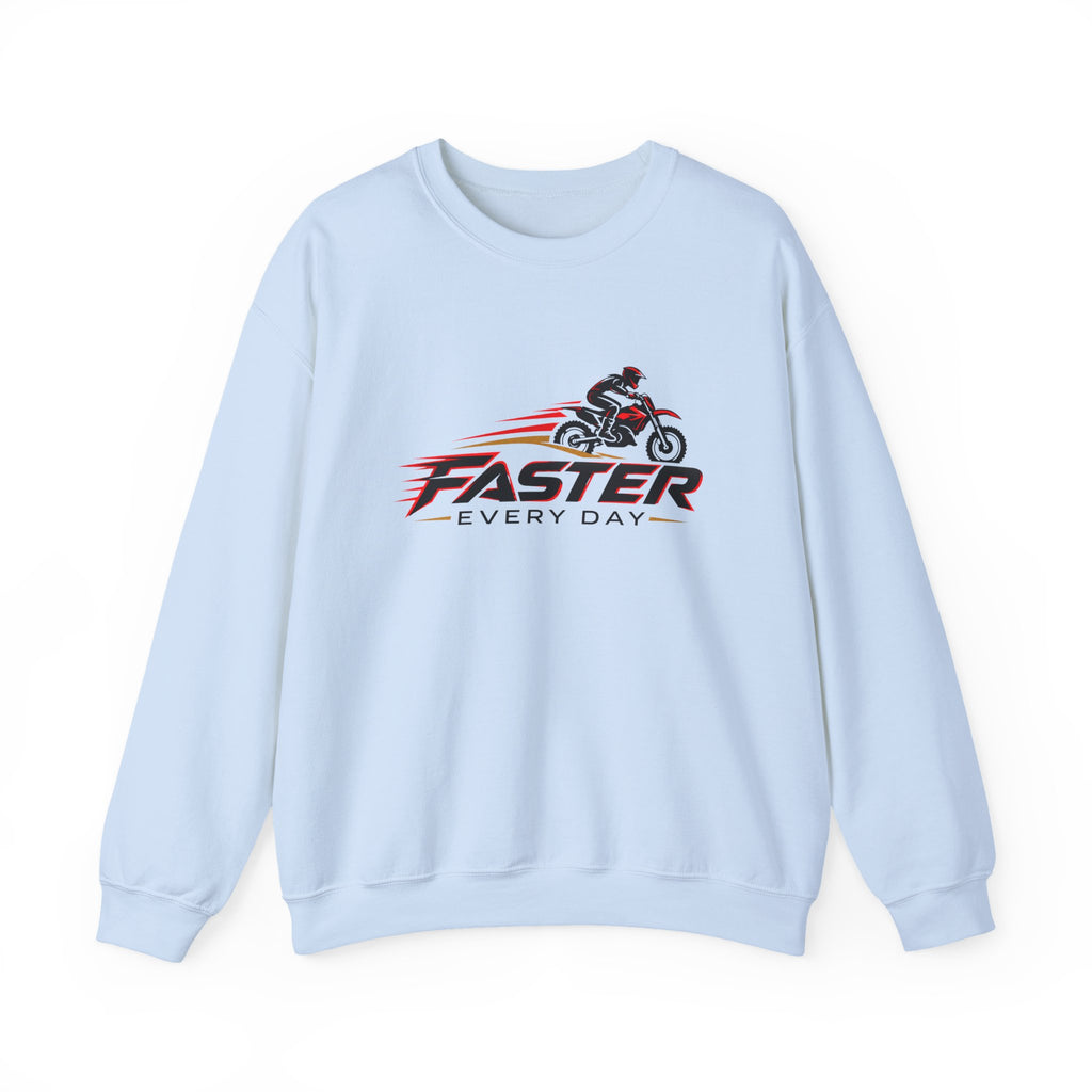 Faster Every Day Dirt Bike Logo Sweatshirt | Motocross Gift | Gildan Crewneck Sweatshirt