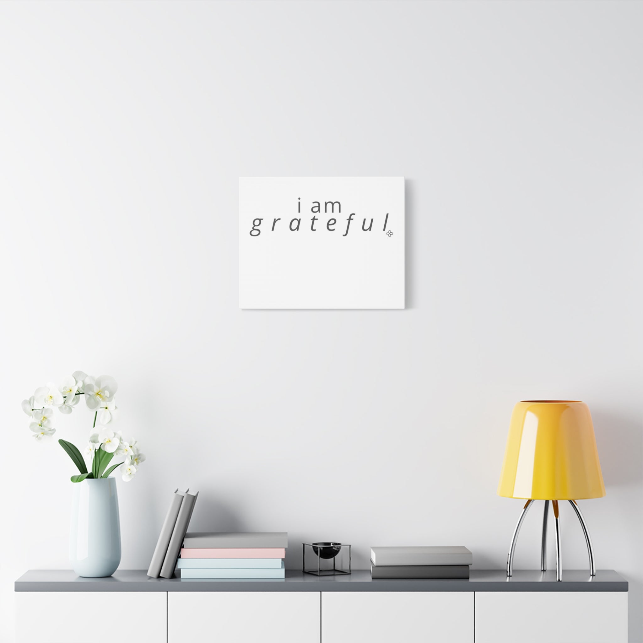 Matte Canvas Wall Art "I Am Grateful" — Minimalist Inspirational Quote