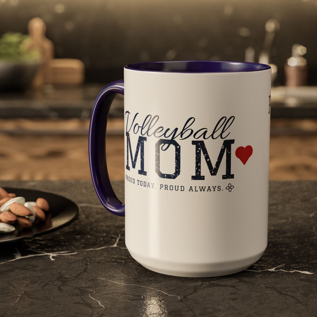 Personalized Volleyball Mom Mug - Proud Today. Proud Always. | Custom Team Name, Number & Player Name | Volleyball Dad, Grandma Gift | 15 oz