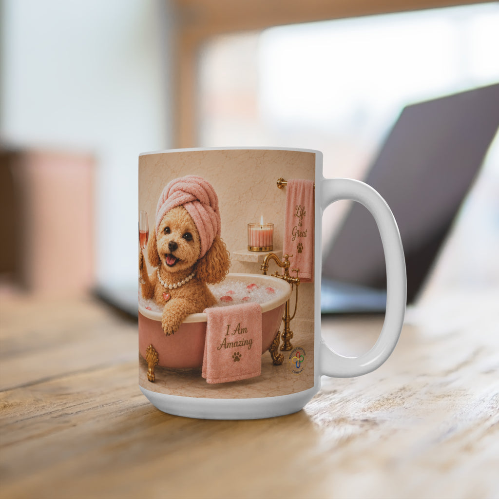 Today is Paw-some! Make It the Best Day Ever! - 15 oz Funny Dog Mug, Coffee Cup, Poodle Mug