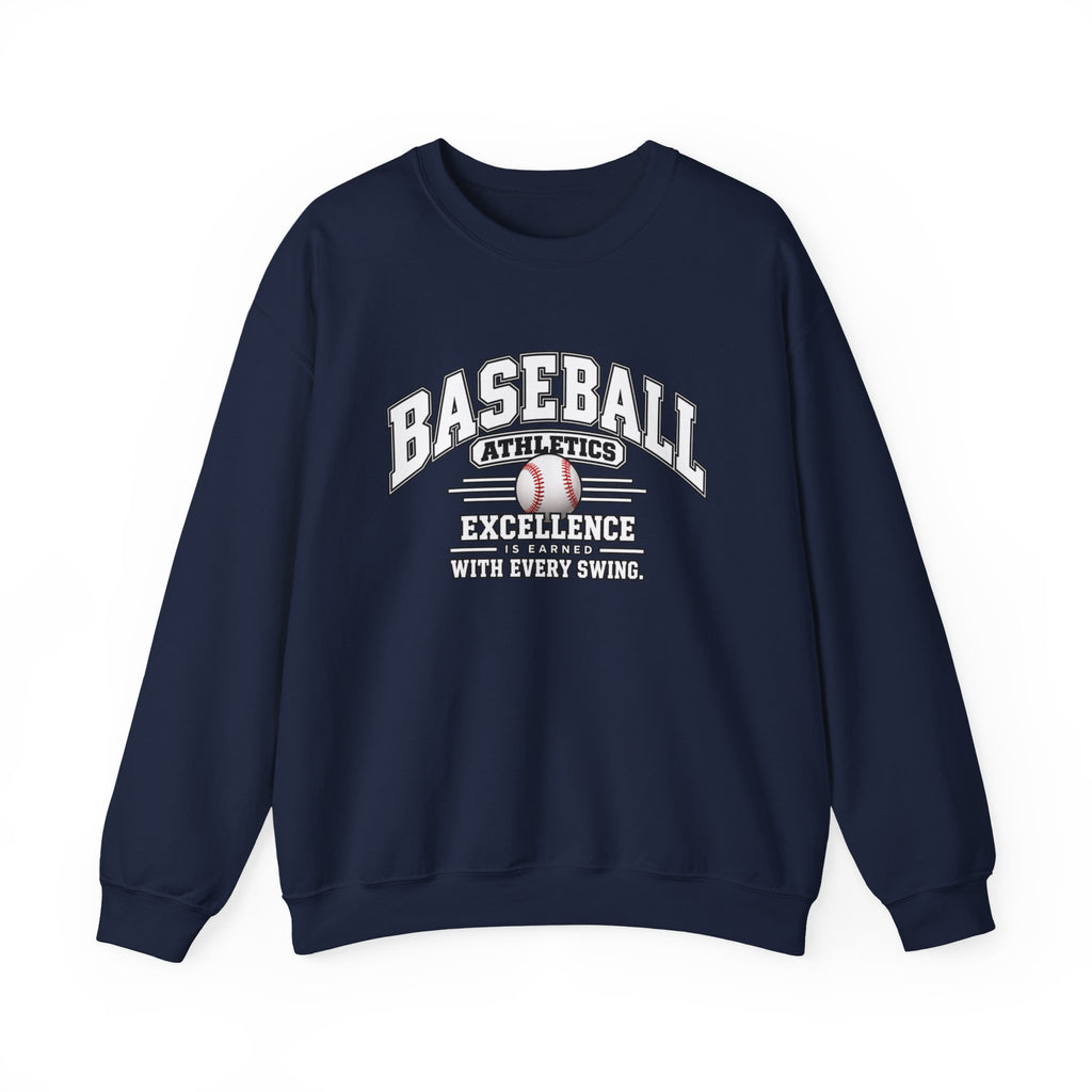 Baseball Athletics Sweatshirt | Excellence Is Earned With Every Swing | Baseball Gildan Crewneck