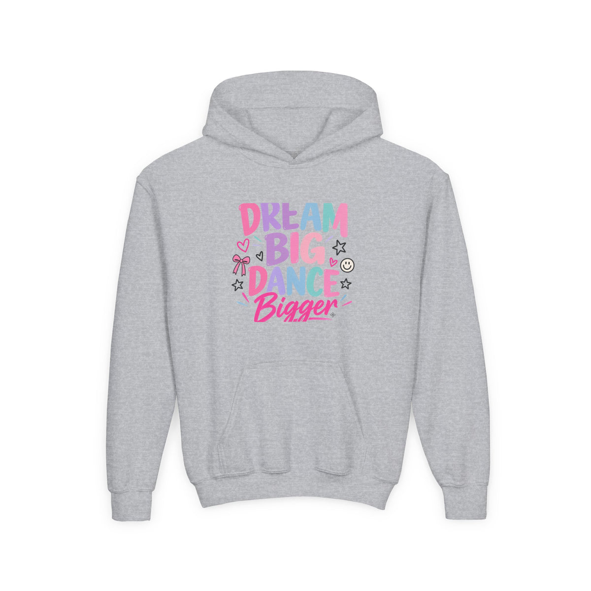 Dream Big Dance Bigger Youth Hoodie | Dancer Gift | Girls Dance Youth Hoodie