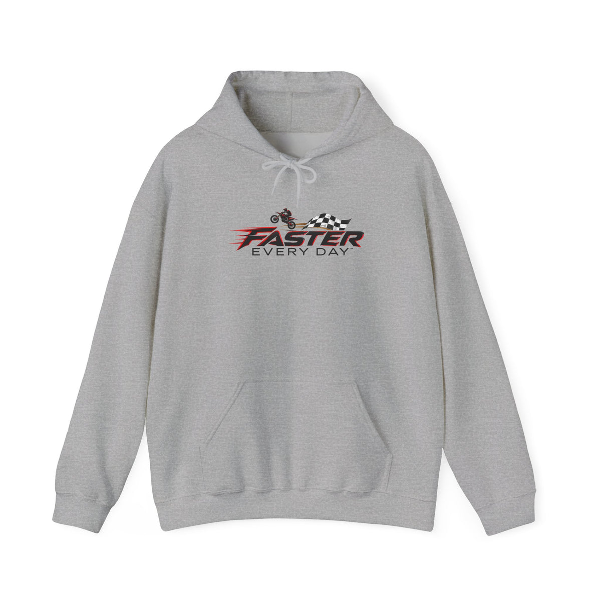 Faster Every Day Dirt Bike Checkered Flag Logo Hoodie | Motocross Gift | Gildan Hoodie