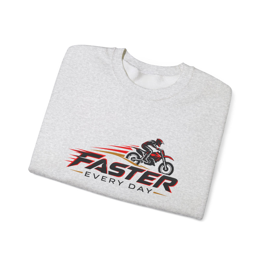 Faster Every Day Dirt Bike Logo Sweatshirt | Motocross Gift | Gildan Crewneck Sweatshirt