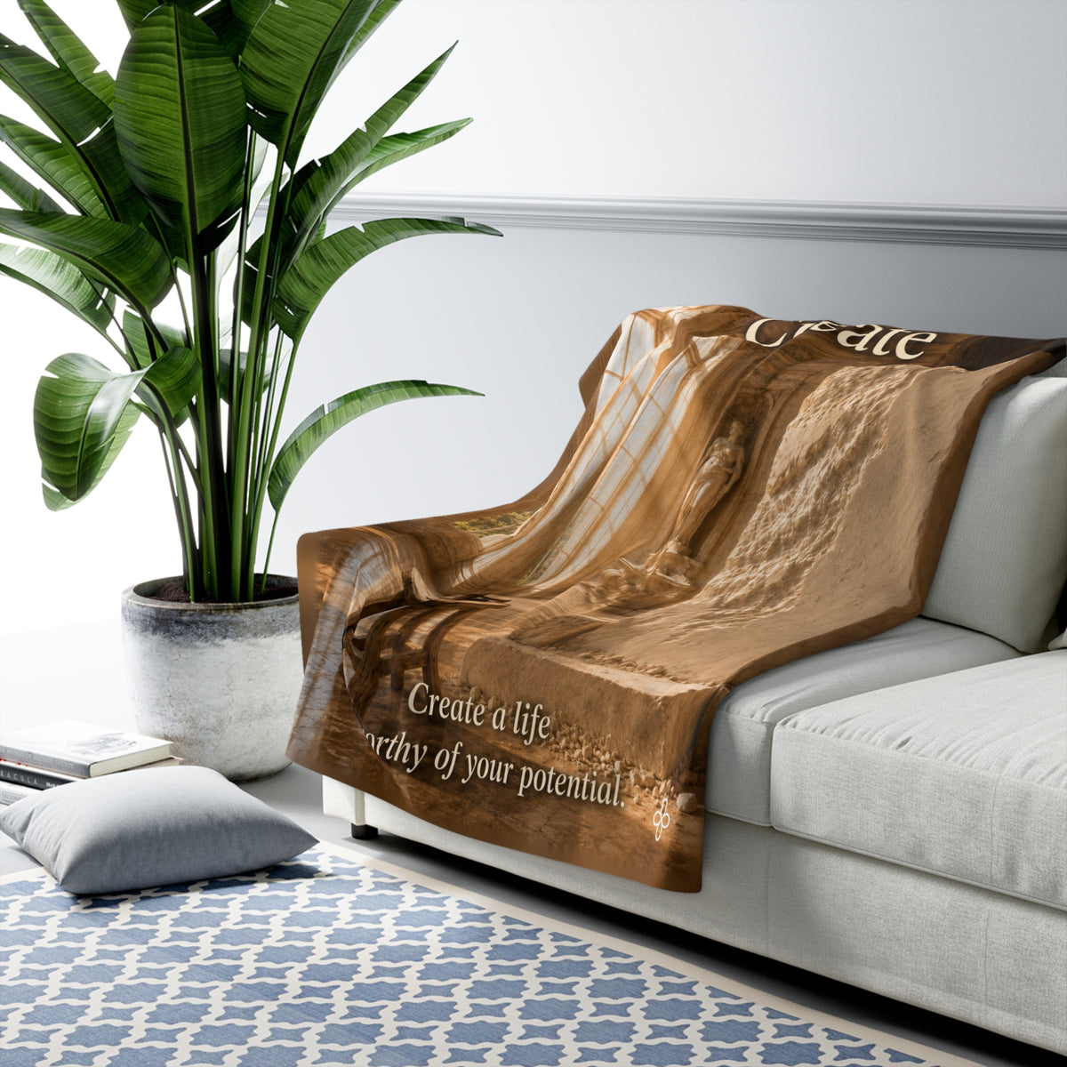 Create Motivational Sherpa Blanket | Inspirational Quote Sherpa Fleece Throw | Uplifting Gift | Better Every Day