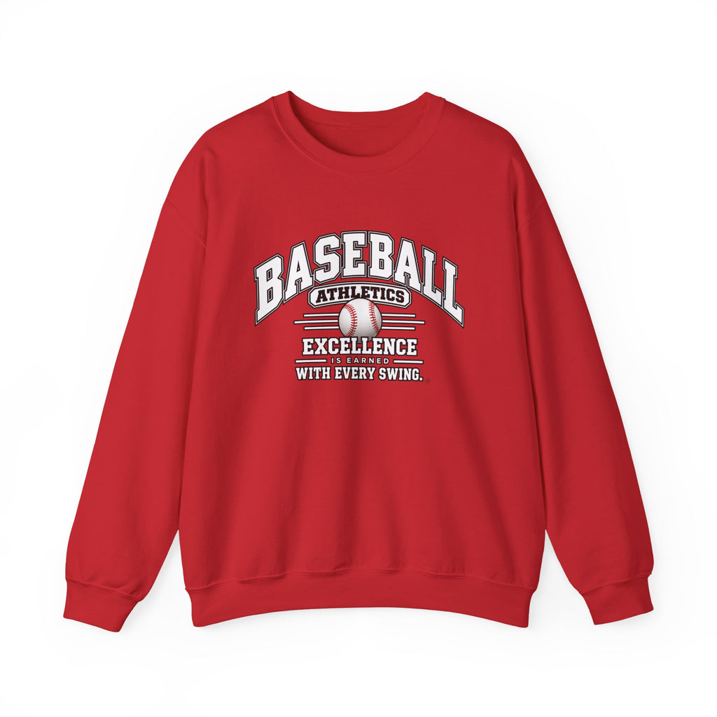 Baseball Athletics Sweatshirt | Excellence Is Earned With Every Swing | Baseball Gildan Crewneck