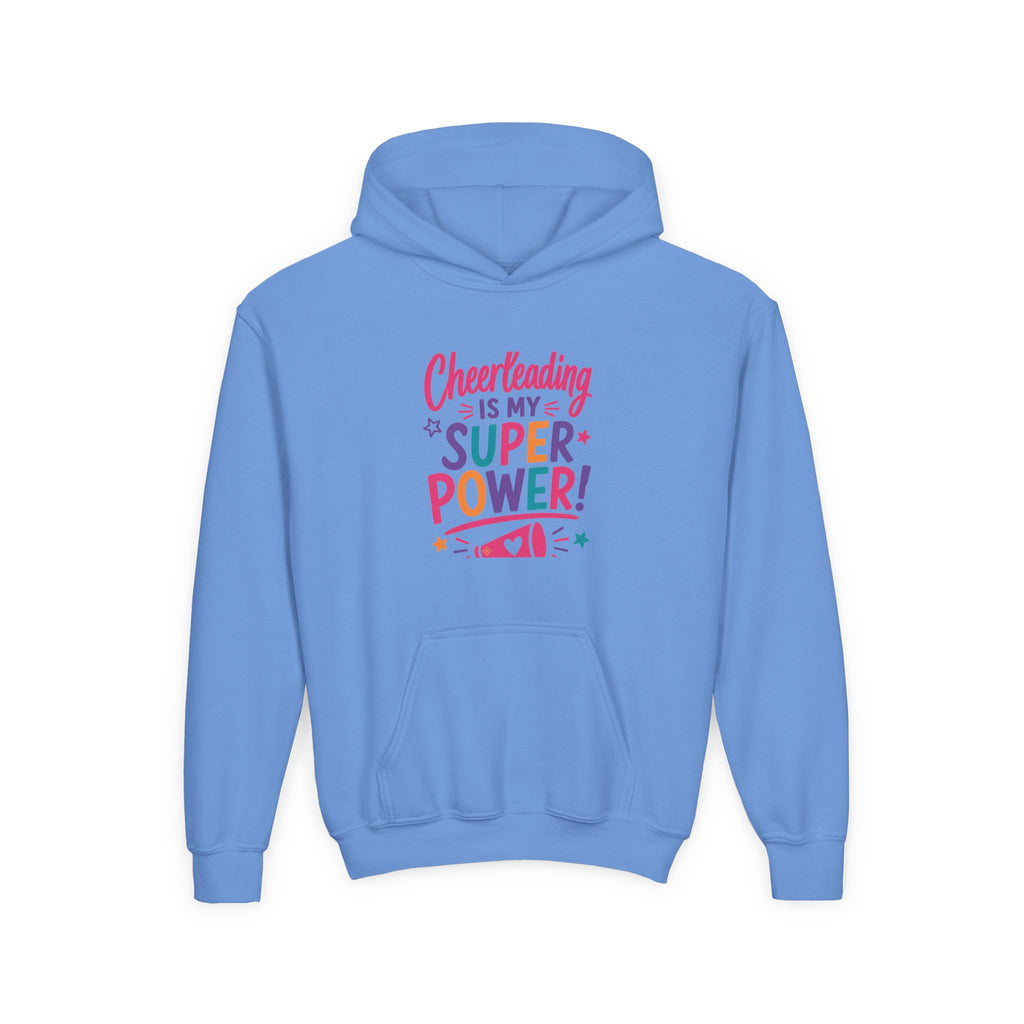 Cheerleading Is My Superpower Youth Hoodie | Cheerleader Gift | Girls Cheer Youth Hoodie