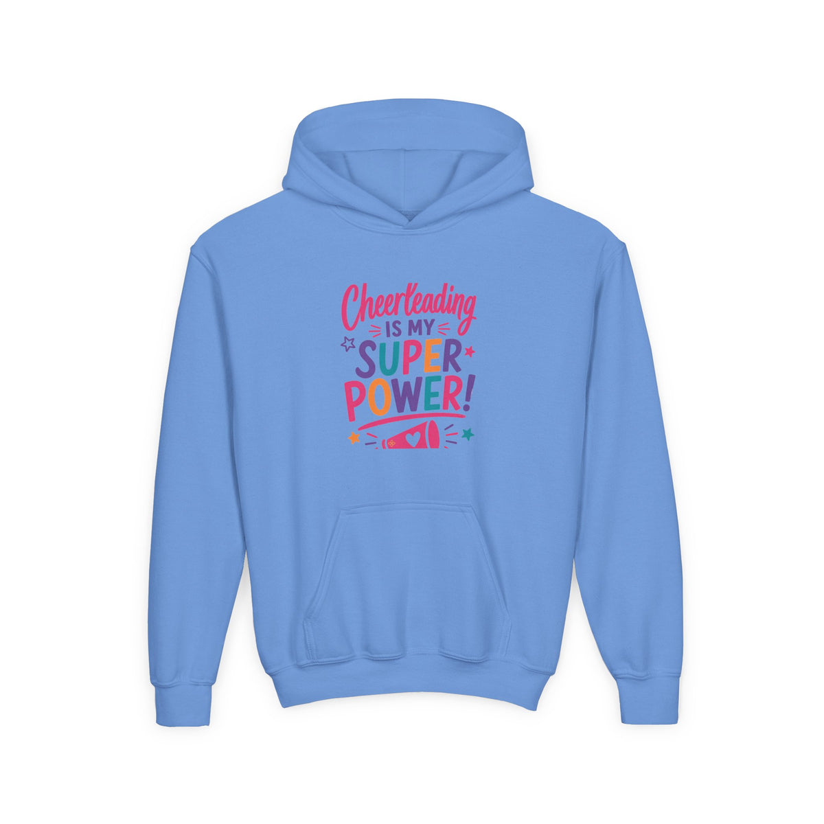 Cheerleading Is My Superpower Youth Hoodie | Cheerleader Gift | Girls Cheer Youth Hoodie