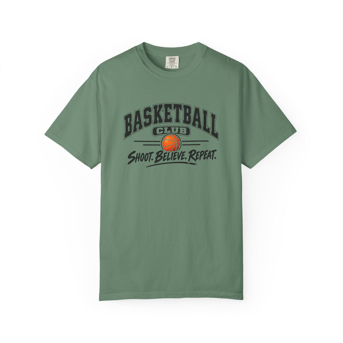 Basketball Club T-Shirt | Shoot, Believe, Repeat | Basketball Comfort Colors Tee