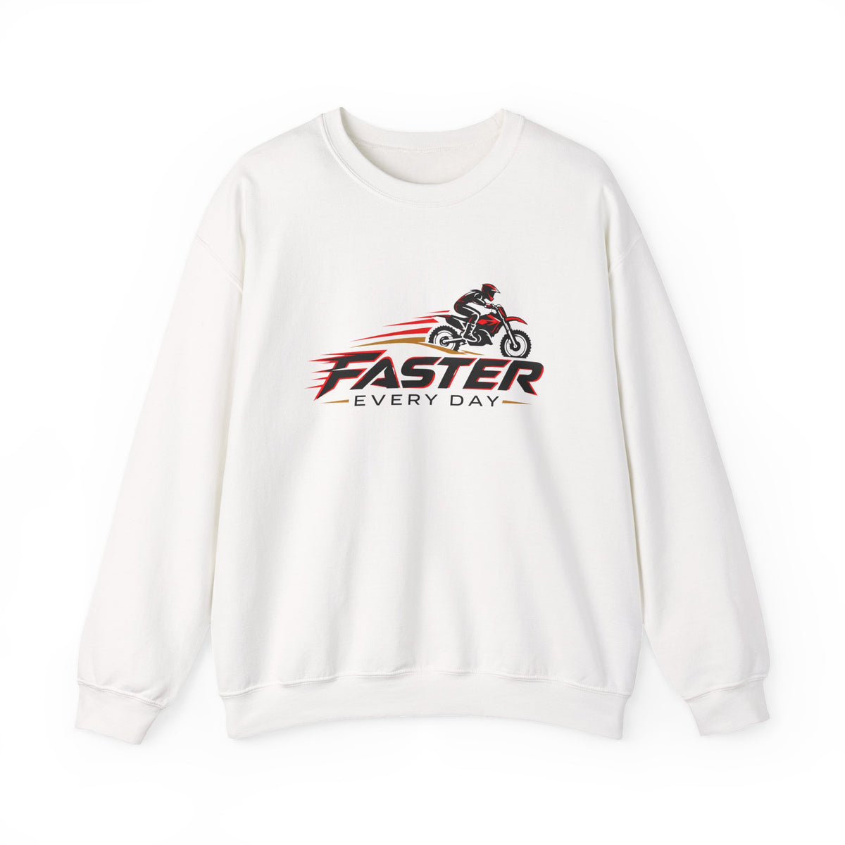 Faster Every Day Dirt Bike Logo Sweatshirt | Motocross Gift | Gildan Crewneck Sweatshirt