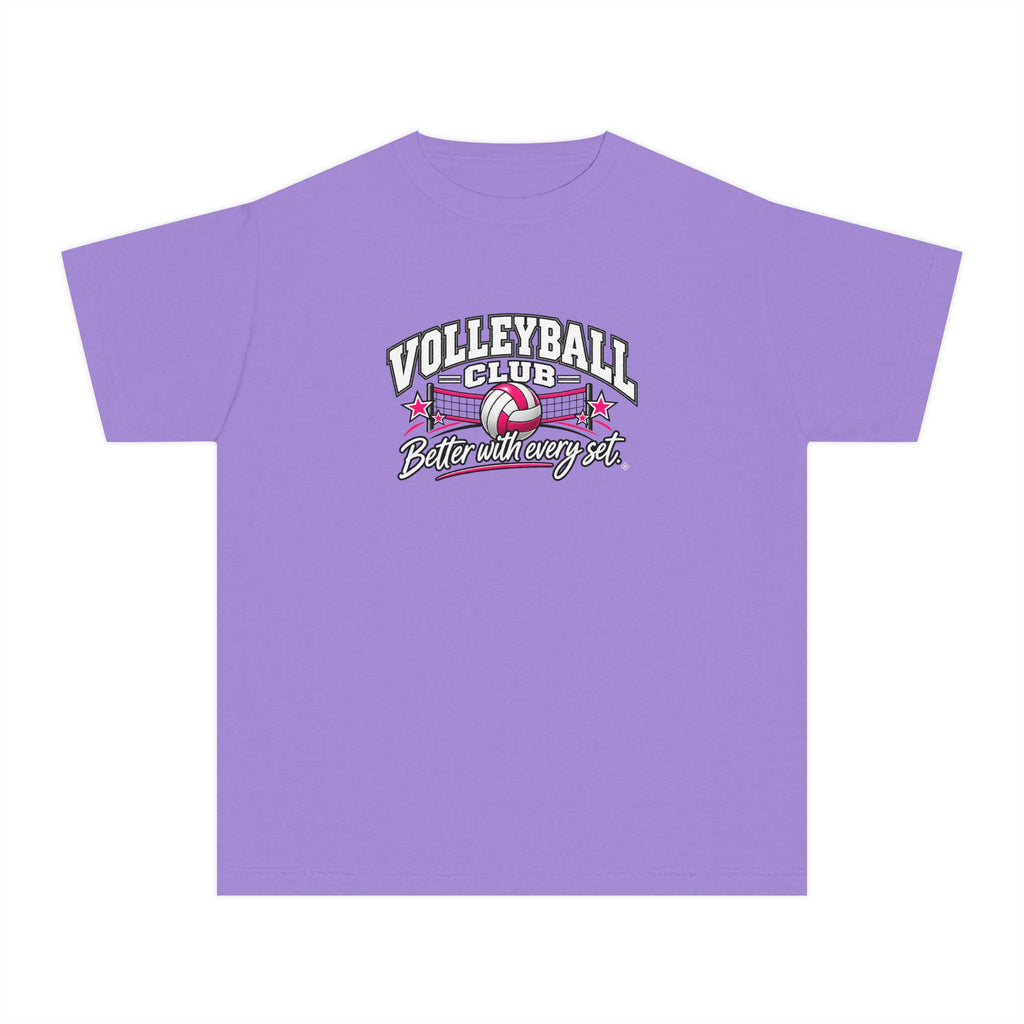 Volleyball Club Youth T-Shirt | Better With Every Set | Girls Volleyball Comfort Colors Youth Tee