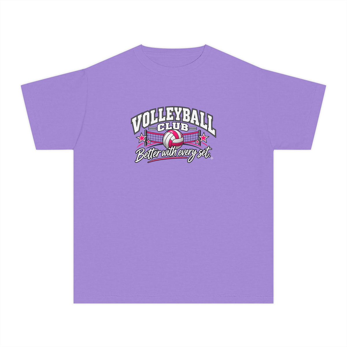 Volleyball Club Youth T-Shirt | Better With Every Set | Girls Volleyball Comfort Colors Youth Tee