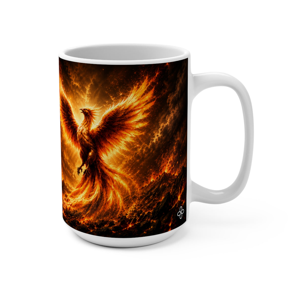 RISE - Phoenix Bird - I Rise From What Tried to Break Me, Stronger Than Before - 15 oz Inspirational Mug, Coffee Cup, Intentionalities