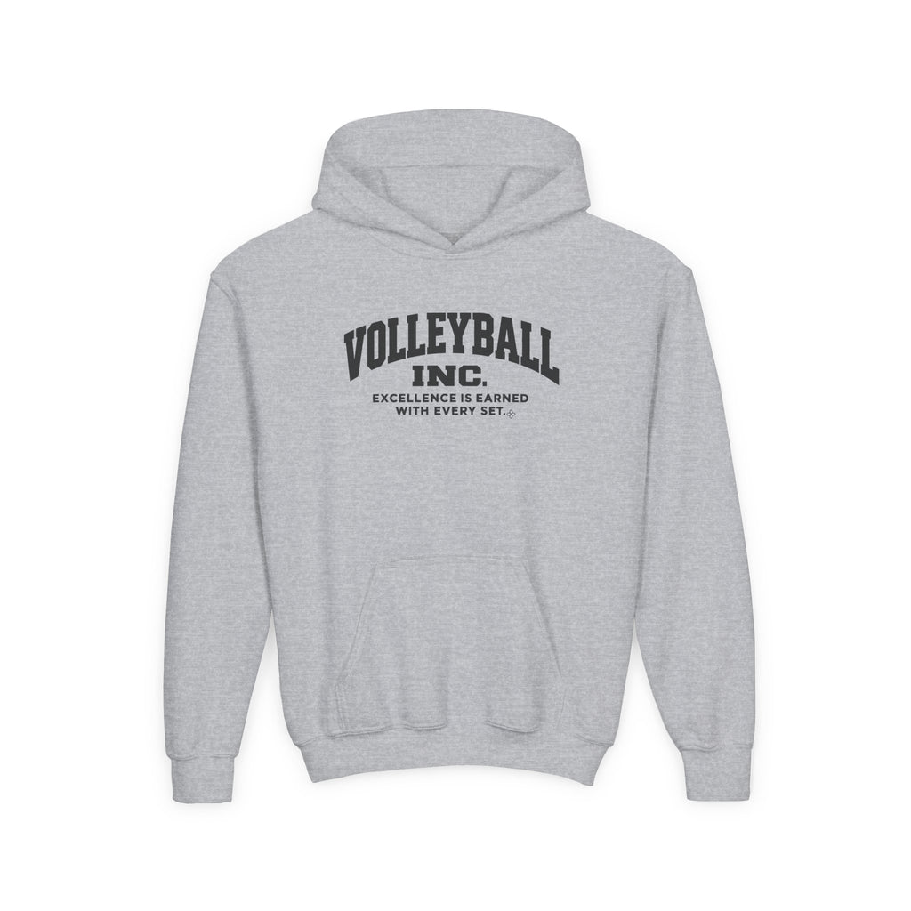 Volleyball Inc. Youth Hoodie | Excellence Is Earned With Every Set | Girls Volleyball Youth Hoodie