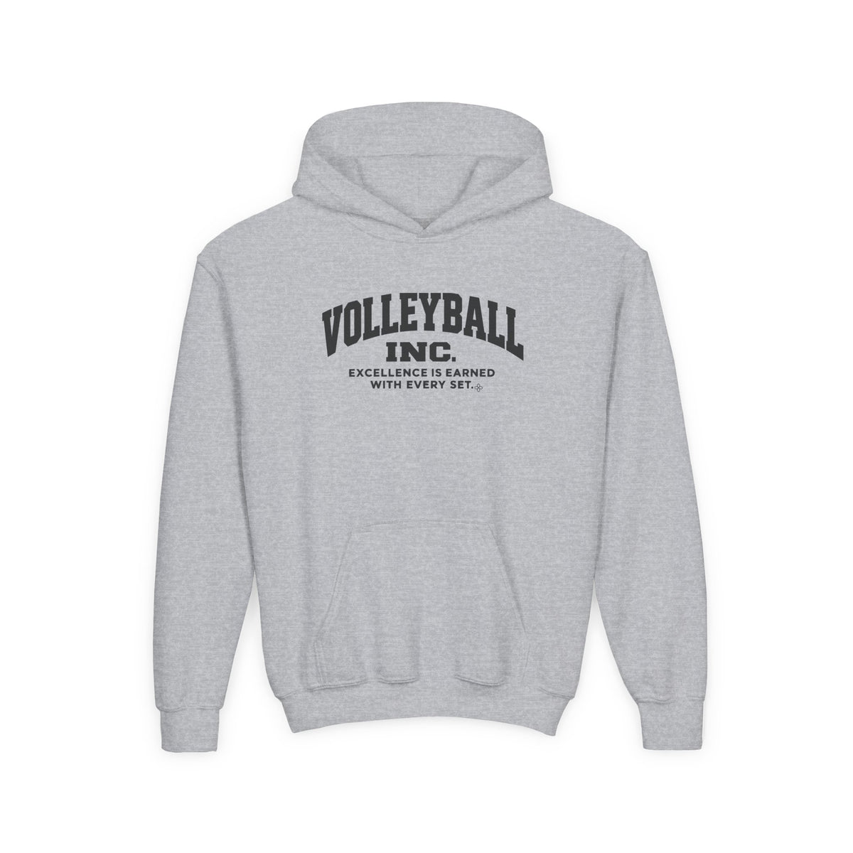 Volleyball Inc. Youth Hoodie | Excellence Is Earned With Every Set | Girls Volleyball Youth Hoodie