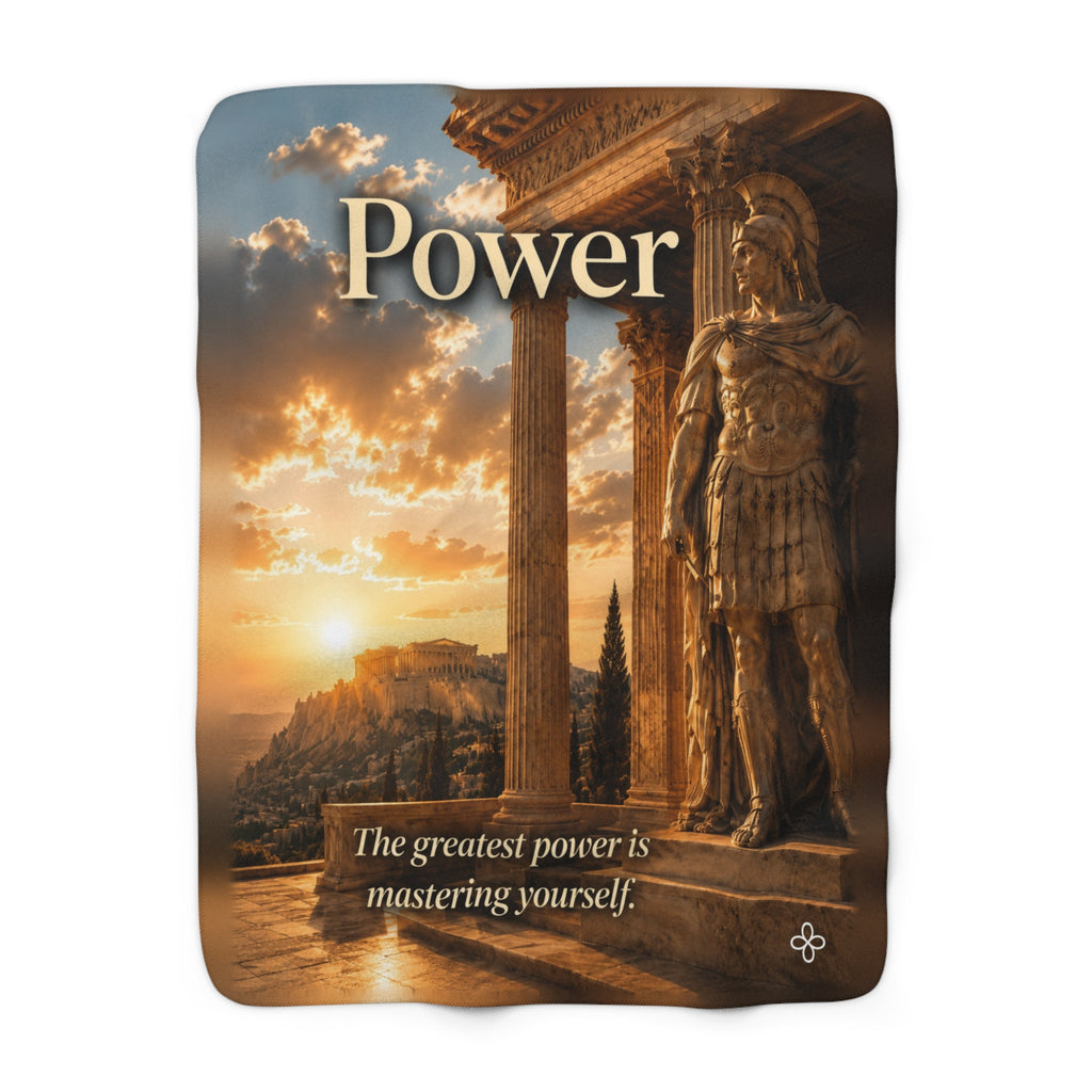 Power Motivational Sherpa Blanket | Inspirational Quote Sherpa Fleece Throw | Uplifting Gift | Better Every Day
