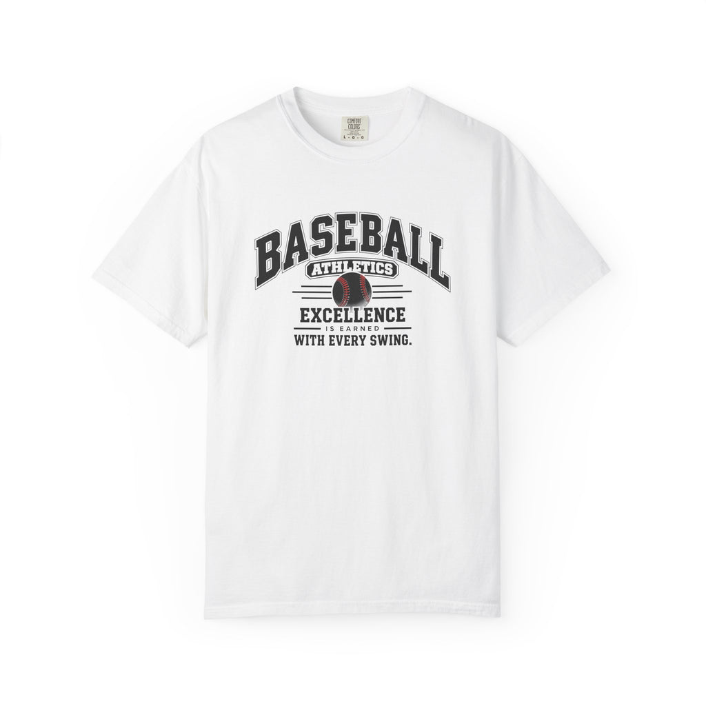 Baseball Athletics T-Shirt | Excellence Is Earned With Every Swing | Baseball Comfort Colors Tee