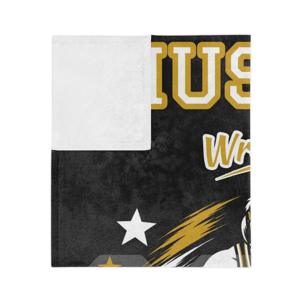 Personalized Wrestling Blanket - Player Spotlight Design | Custom Team Name, Class Year & Wrestler Name | 2 Styles, Your Team Colors | Plush Throw