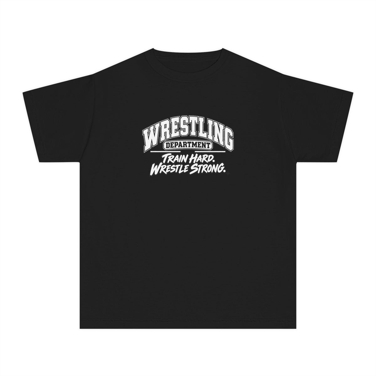 Wrestling Department Youth T-Shirt | Train Hard, Wrestle Strong | Kids Wrestling Comfort Colors Youth Tee