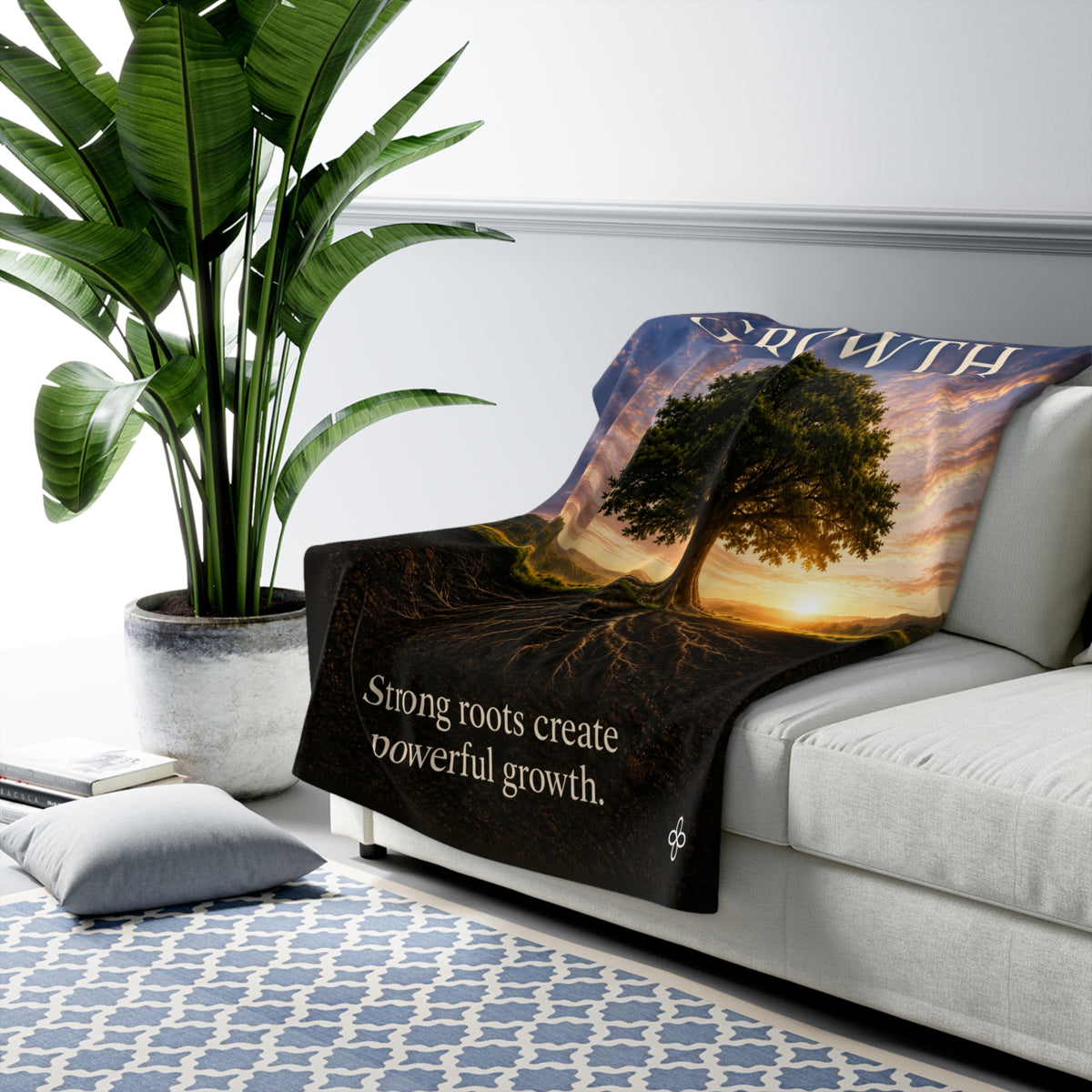 Growth Motivational Sherpa Blanket | Inspirational Quote Sherpa Fleece Throw | Uplifting Gift | Better Every Day