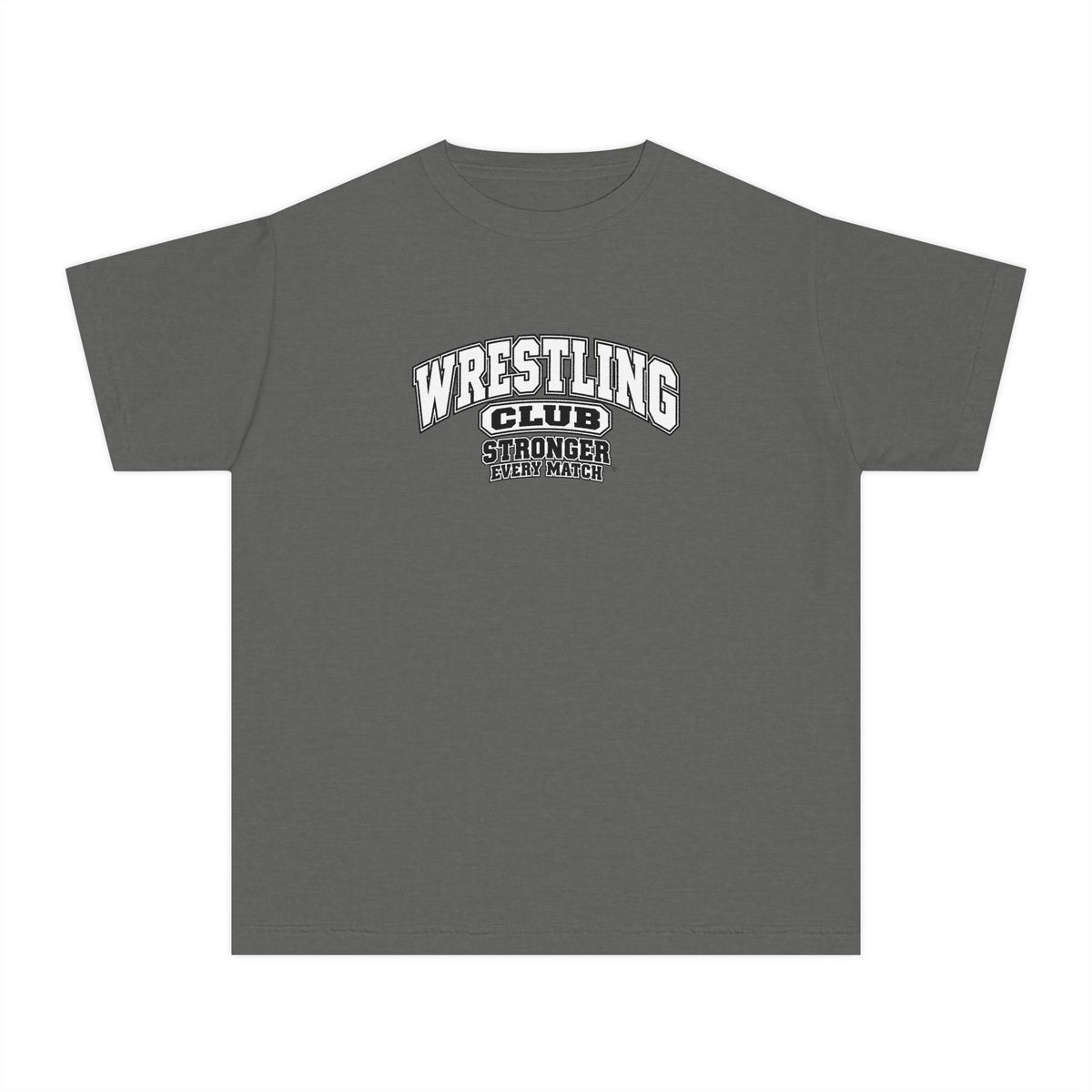 Wrestling Club Youth T-Shirt | Stronger Every Match | Kids Wrestling Comfort Colors Youth Tee