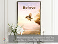 Believe - Baby Bird Inspirational Poster Print, Quote Poster, Motivational Nature Wall Art (Digital Download) Wallart