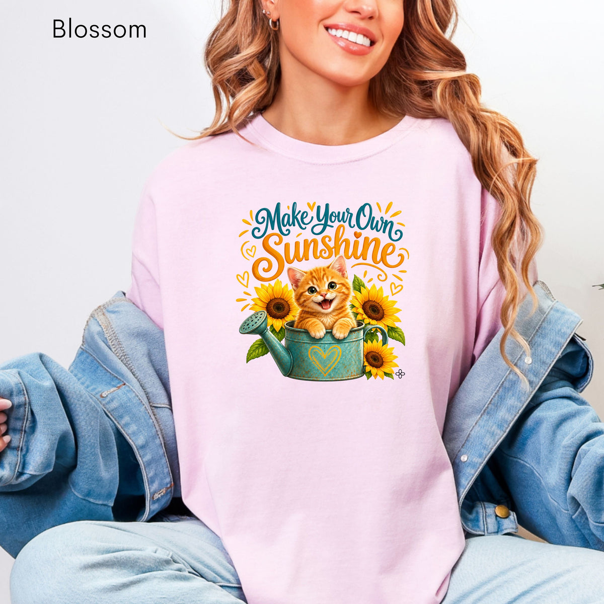 Make Your Own Sunshine - Women's Comfort Colors Motivational Cat / Pet T-Shirt for Women - Inspirational Tee - Comfort Colors Shirt