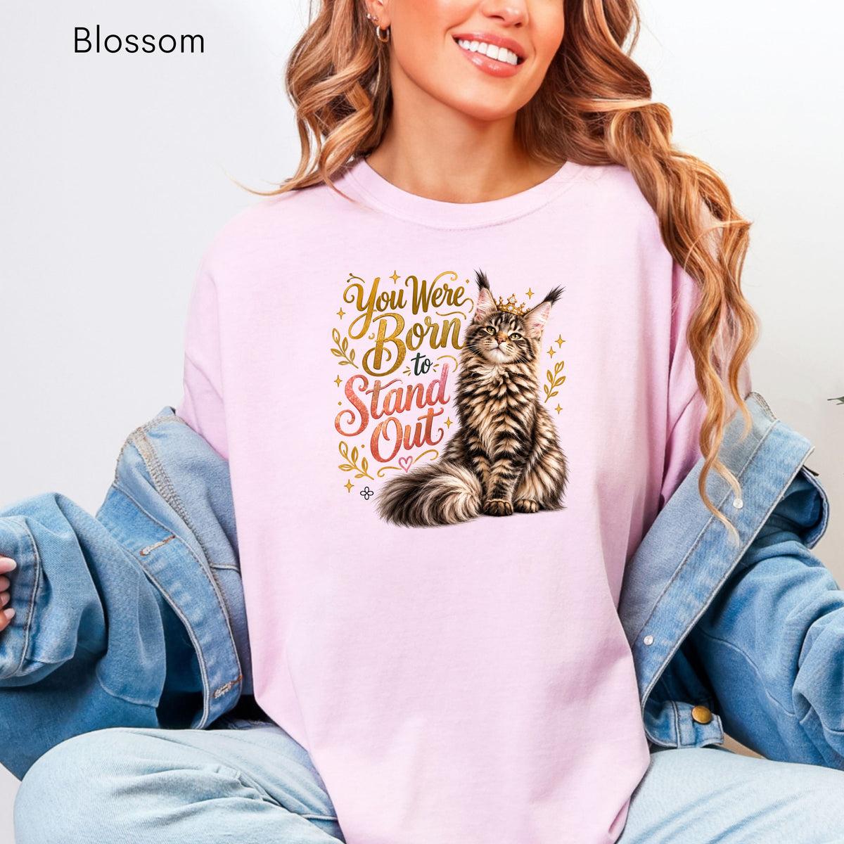 You Were Born to Stand Out - Women's Comfort Colors Motivational Cat / Pet T-Shirt for Women - Inspirational Tee - Comfort Colors Shirt