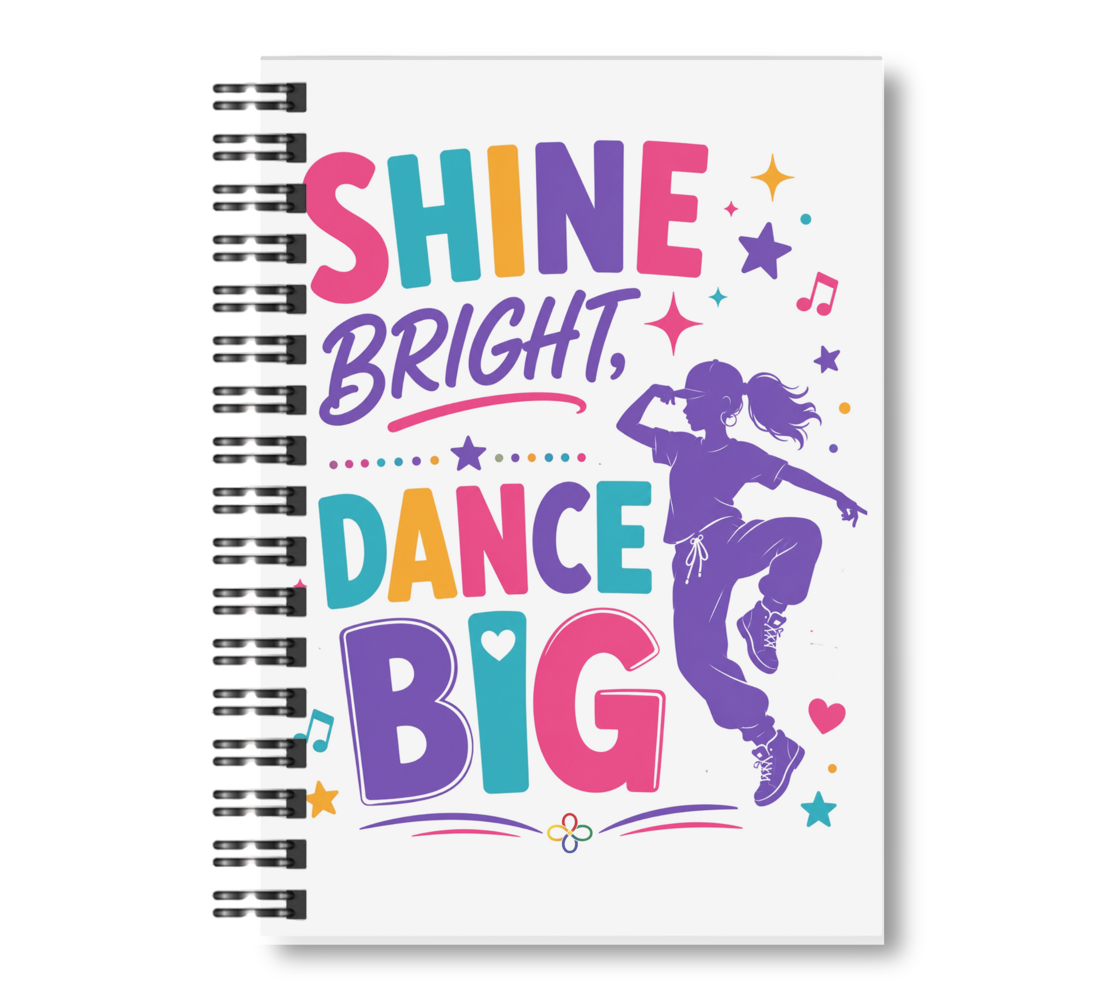 Dance Notebook - 10 CHOICES - 8.5"x11" Wide Ruled Blank Notebook, Spiral Bound