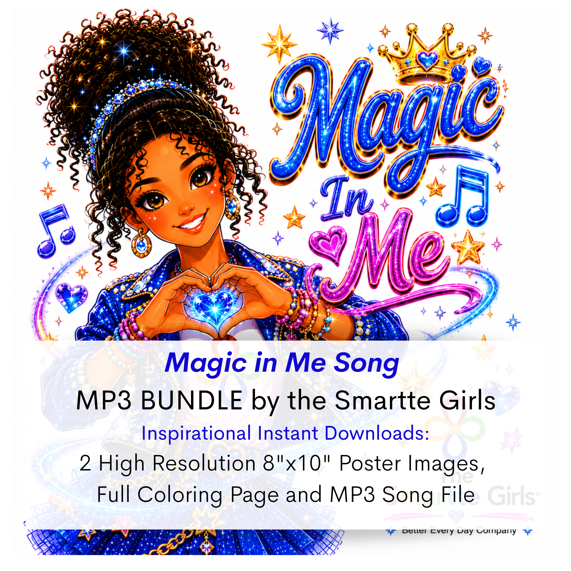 Magic In Me Song MP3, Poster and Coloring Page BUNDLE by the Smartte Girls