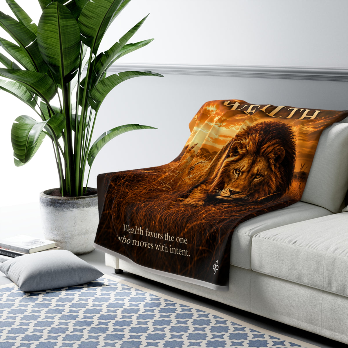 Wealth Motivational Sherpa Blanket | Inspirational Quote Sherpa Fleece Throw | Uplifting Gift | Better Every Day