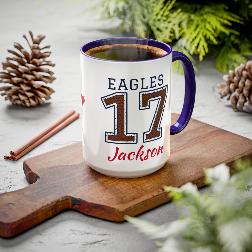 Personalized Football Mom Mug - Proud Today. Proud Always. | Custom Team Name, Number & Player Name | Football Dad, Grandma Gift | 15 oz