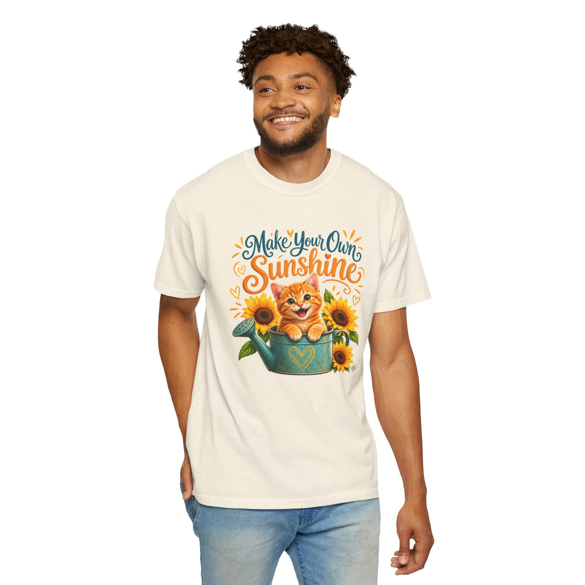 Make Your Own Sunshine - Women's Comfort Colors Motivational Cat / Pet T-Shirt for Women - Inspirational Tee - Comfort Colors Shirt