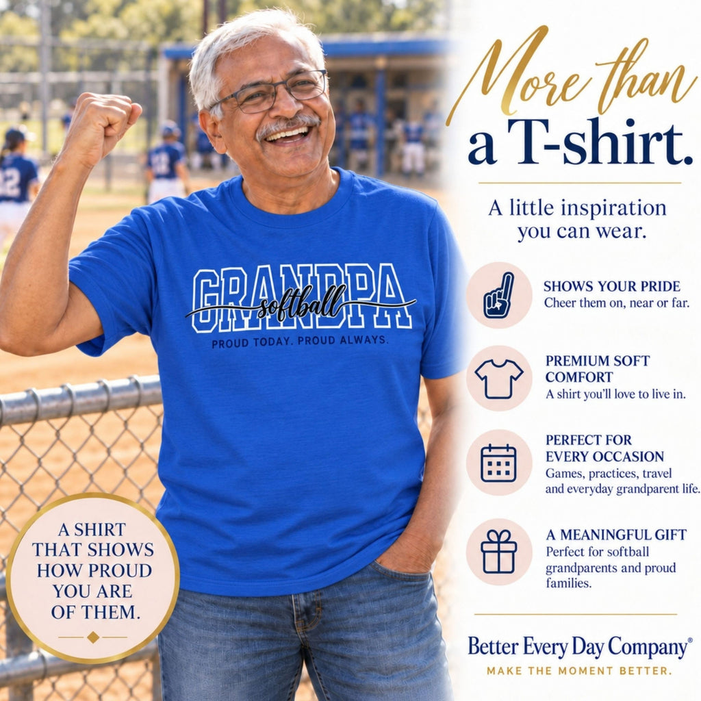 SOFTBALL Grandpa Shirt - Proud Today. Proud Always. | Choose Your Team Shirt Color | Comfort Colors Tee