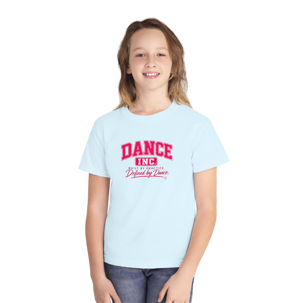 Dance Inc. Youth T-Shirt | Built by Practice, Defined by Dance | Girls Dance Comfort Colors Youth Tee