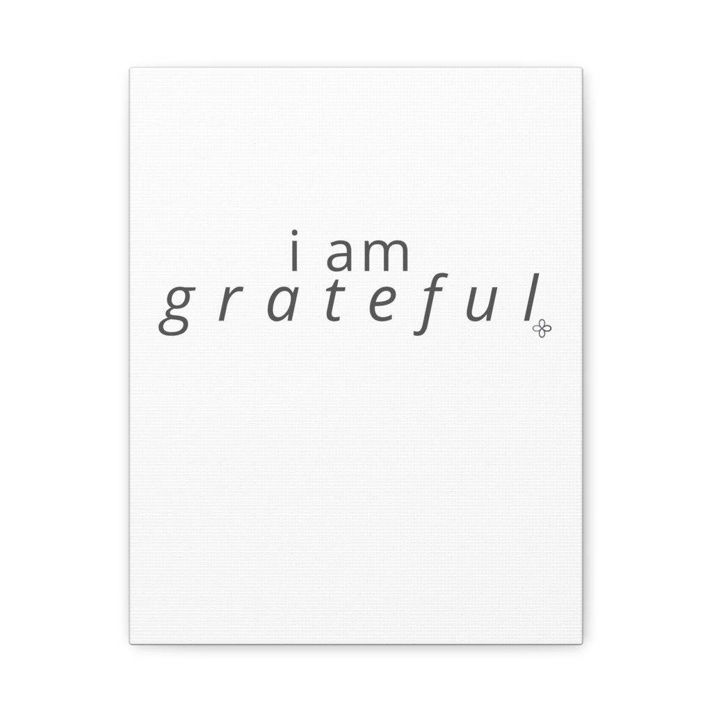 Matte Canvas Wall Art "I Am Grateful" — Minimalist Inspirational Quote