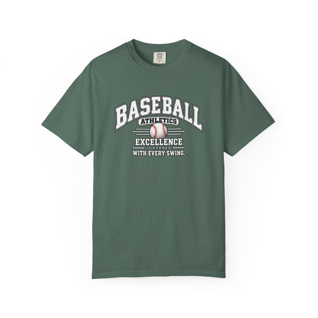 Baseball Athletics T-Shirt | Excellence Is Earned With Every Swing | Baseball Comfort Colors Tee
