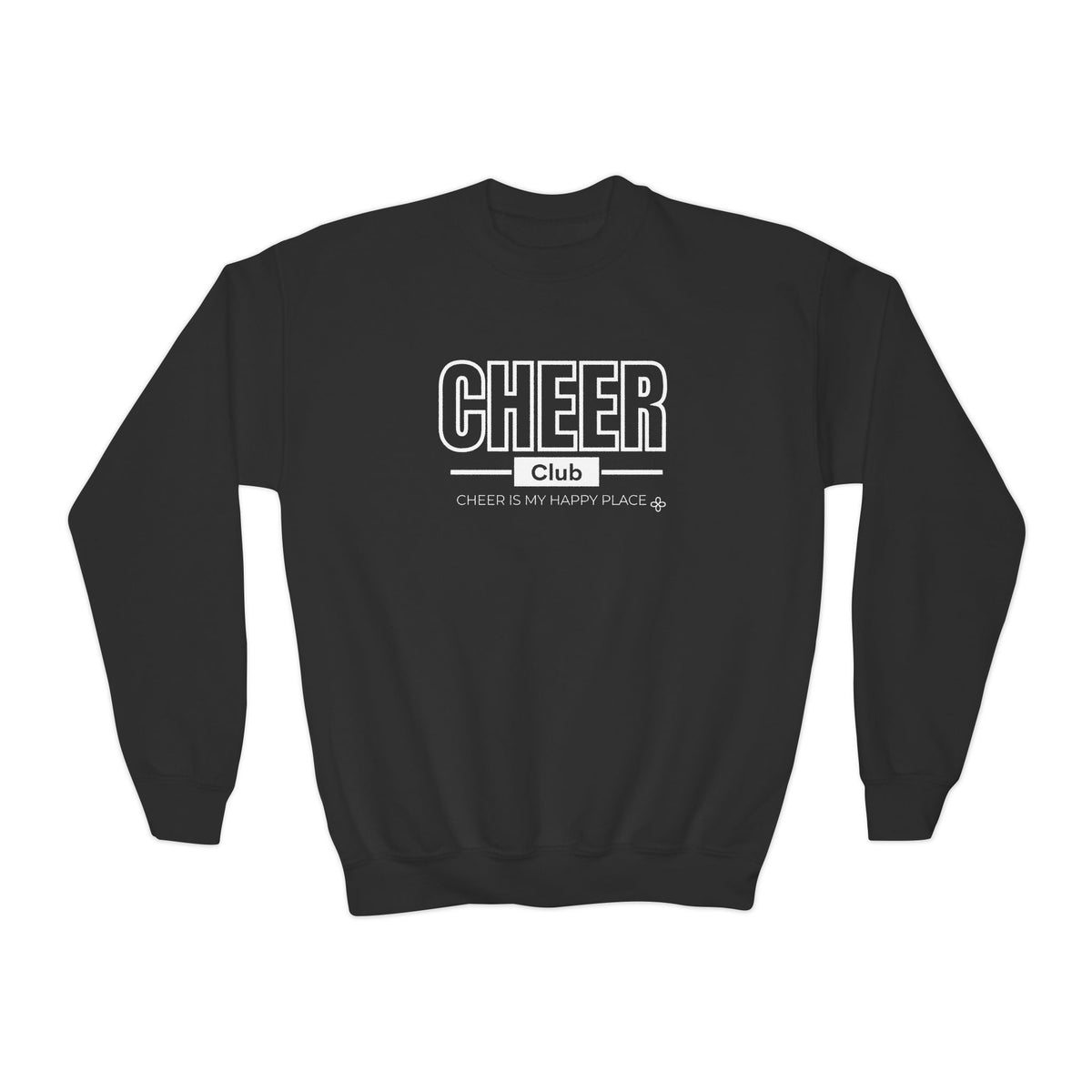 Cheer Club Youth Sweatshirt | Cheer Is My Happy Place | Girls Cheer Youth Crewneck