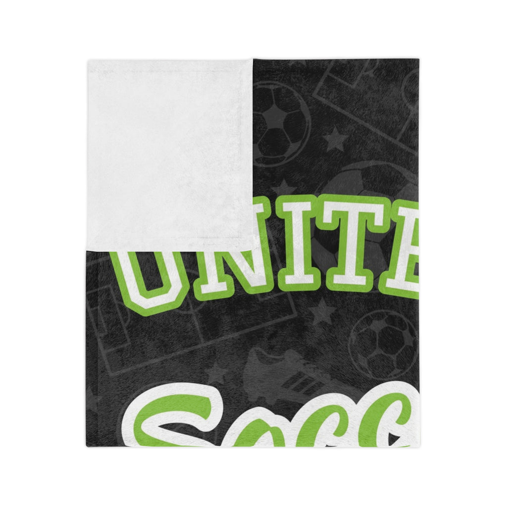 Personalized Soccer Blanket - Varsity Split Design | Custom Team Name, Number or Class Year & Player Name | Soccer Player, Senior Night Gift | Plush Throw