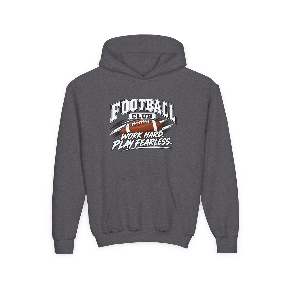 Football Club Youth Hoodie | Work Hard, Play Fearless | Kids Football Youth Hoodie