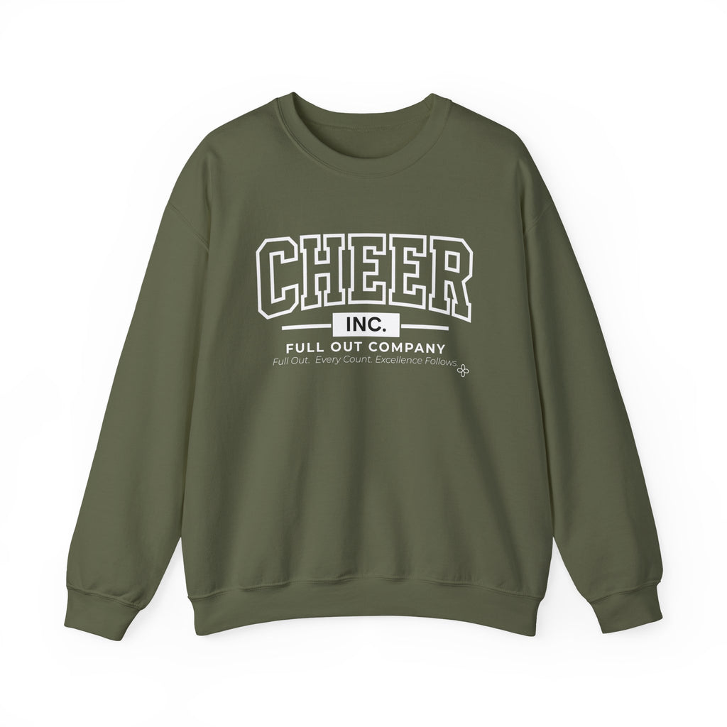 Cheer Inc. Full Out Company Sweatshirt | Full Out, Every Count | Cheer Gildan Crewneck
