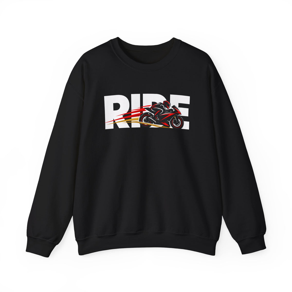 RIDE Sport Bike Sweatshirt | Sport Bike Rider Graphic | Gildan Crewneck