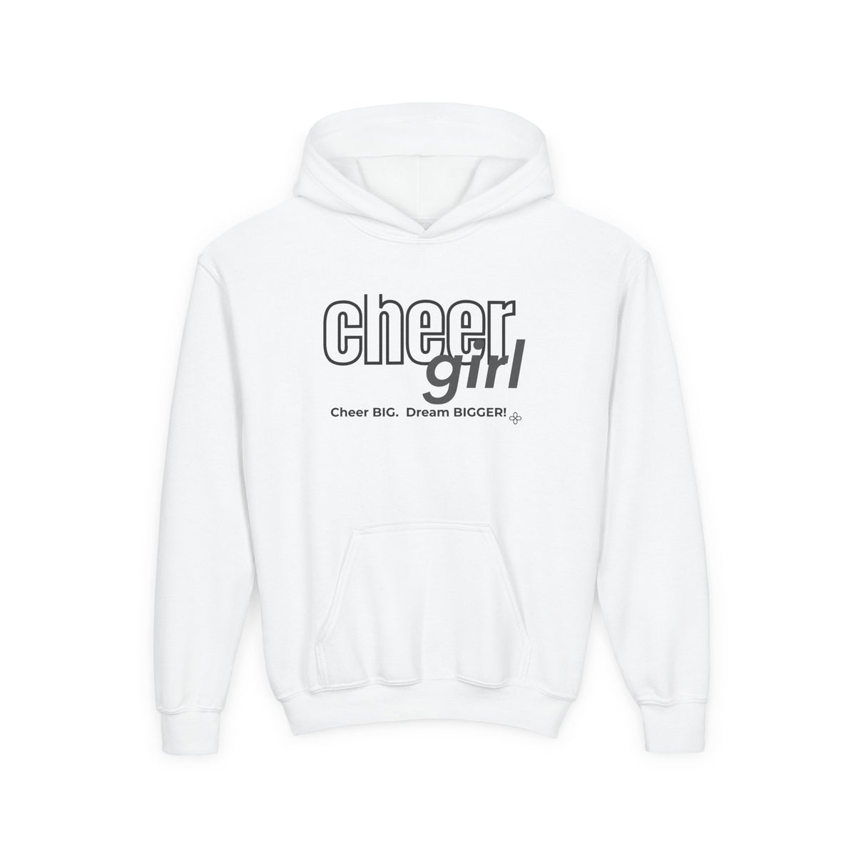 Cheer Girl Youth Hoodie | Cheer Big, Dream Bigger | Girls Cheer Youth Hoodie