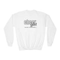 Cheer Girl Youth Sweatshirt | Cheer Big, Dream Bigger | Girls Cheer Youth Crewneck