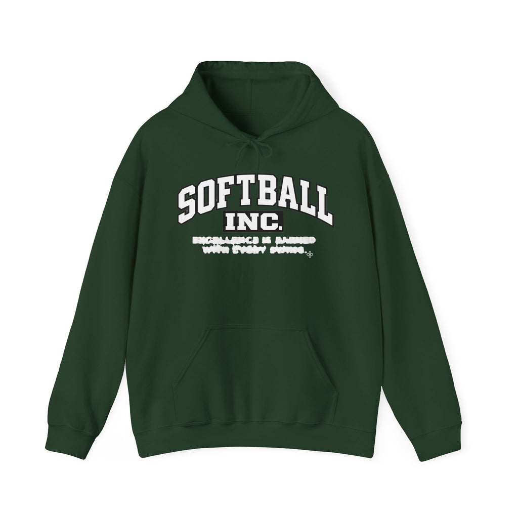 Softball Inc. Hoodie | Excellence Is Earned With Every Swing | Softball Gildan Hoodie