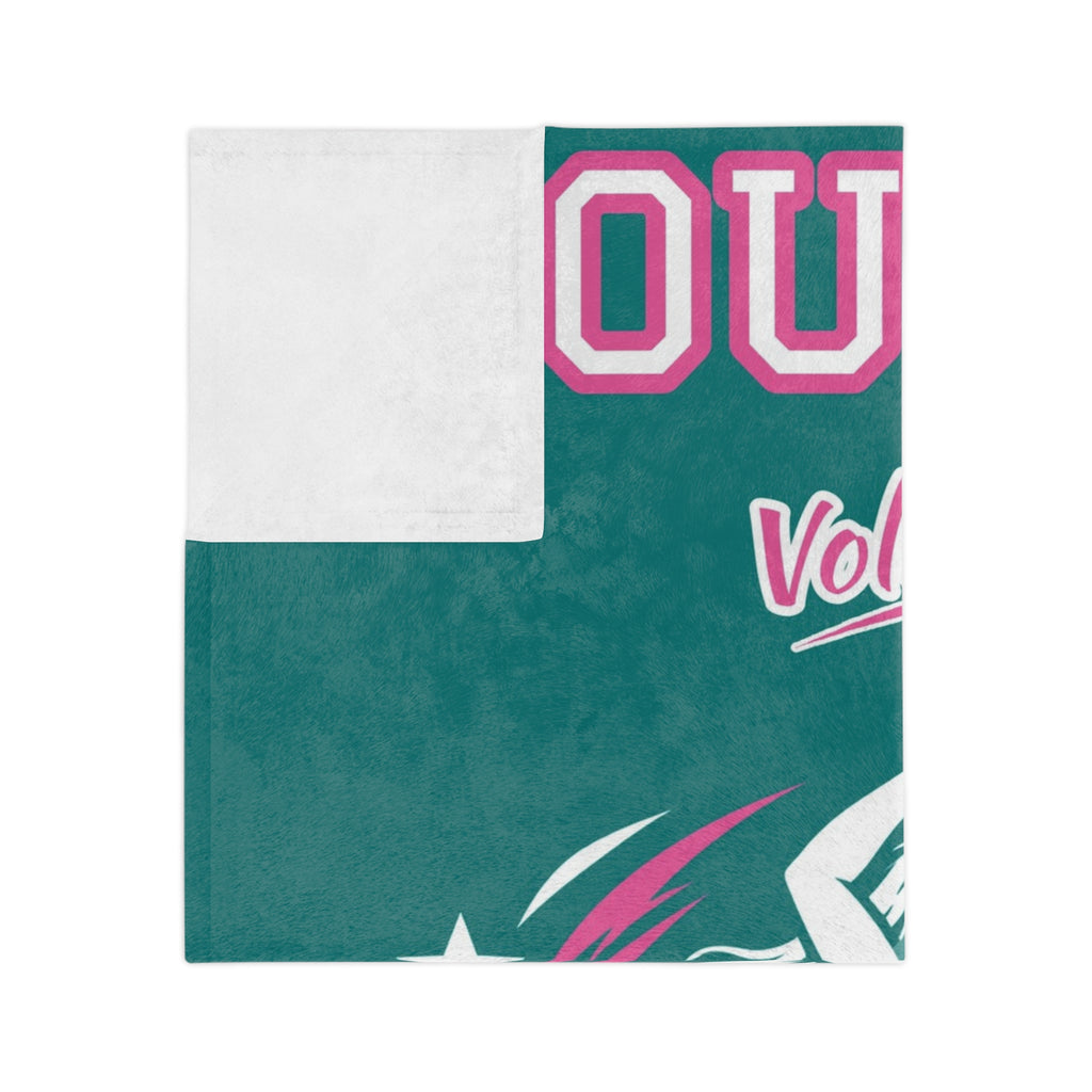 Personalized Volleyball Blanket - Player Spotlight Design | Custom Team Name, Number & Player Name | 2 Styles, Your Team Colors | Plush Throw
