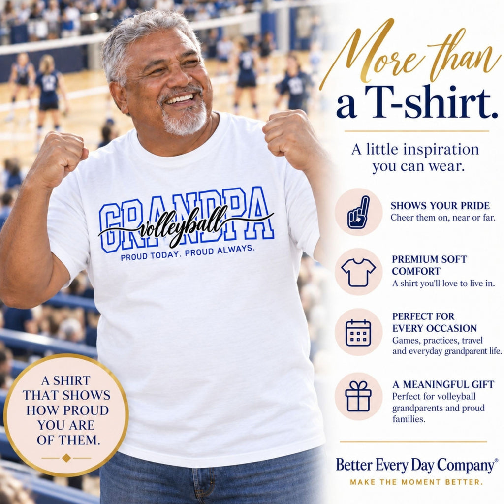 VOLLEYBALL Grandpa Shirt - Proud Today. Proud Always. | Choose Your Team Color | Comfort Colors Tee