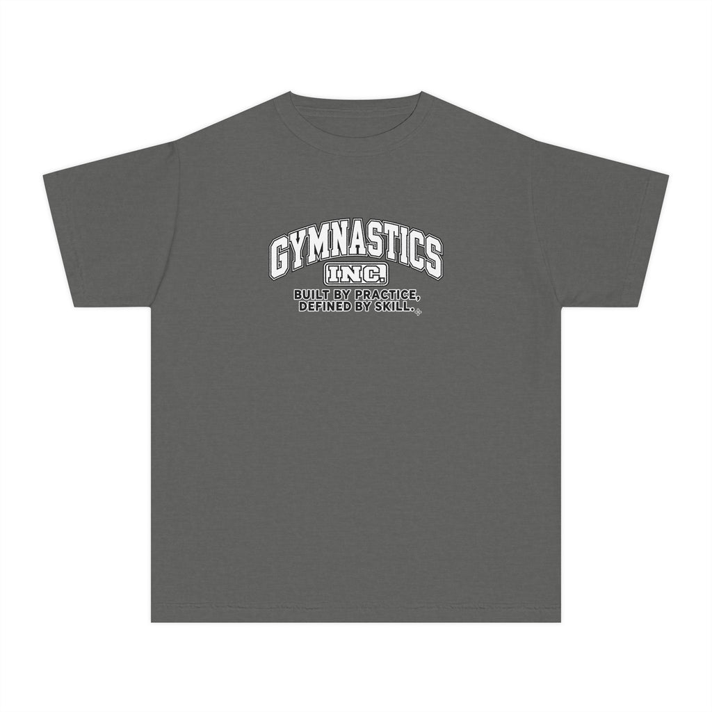 Gymnastics Inc. Youth T-Shirt | Built by Practice, Defined by Skill | Girls Gymnastics Comfort Colors Youth Tee
