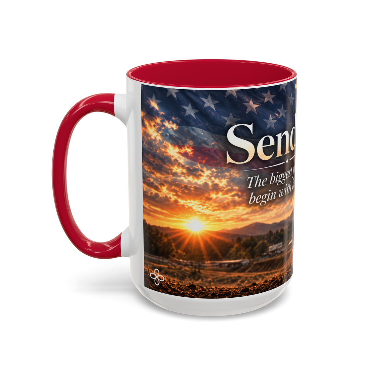 Send It - The Biggest Jumps Begin with Belief | 15 oz Motocross Dirt Bike Mug, Coffee Cup