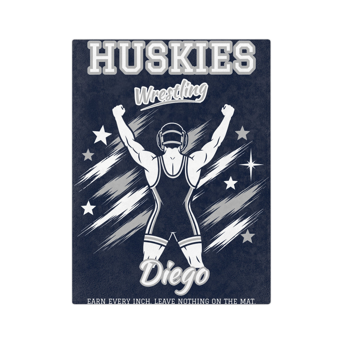 Personalized Wrestling Blanket - Player Spotlight Design | Custom Team Name, Class Year & Wrestler Name | 2 Styles, Your Team Colors | Plush Throw